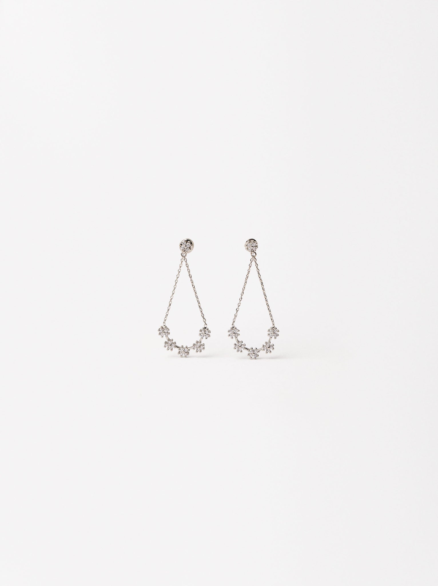 Flower Earrings With Zirconia