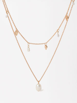 Double Necklace With Pearls