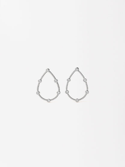Oval Earrings With Zirconias