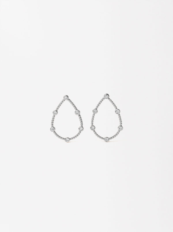 Oval Earrings With Zirconias