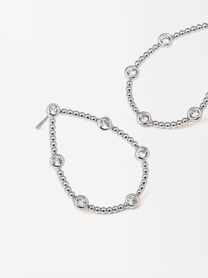 Oval Earrings With Zirconias