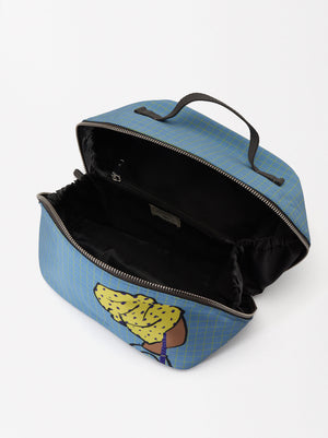 Printed Nylon Toiletry Bag