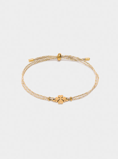 Adjustable Bracelet With Charm - Stainless Steel
