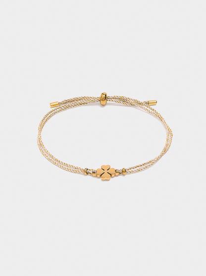 Adjustable Bracelet With Charm - Stainless Steel