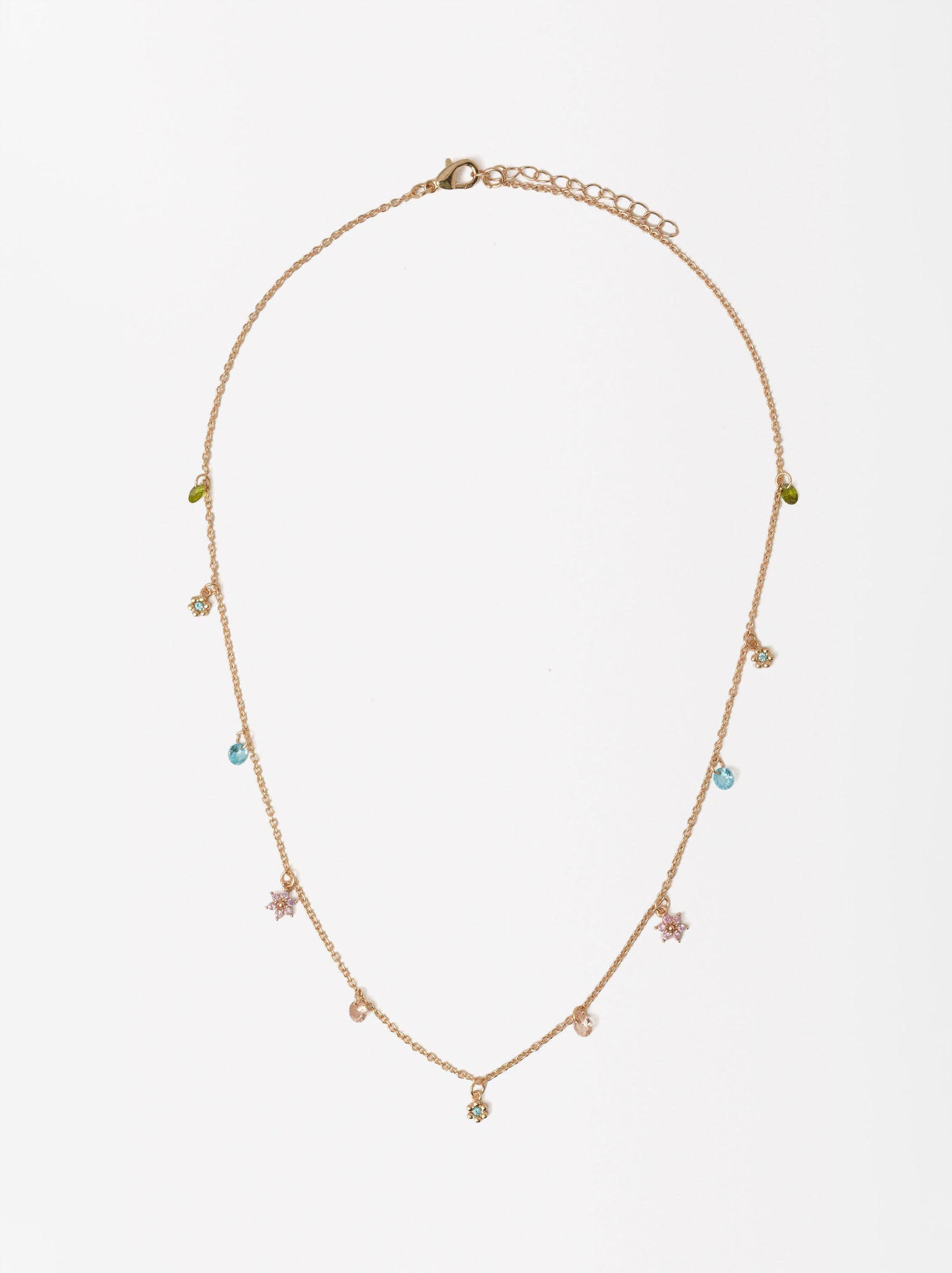 Golden Necklace With Zircons