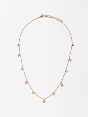 Golden Necklace With Zircons