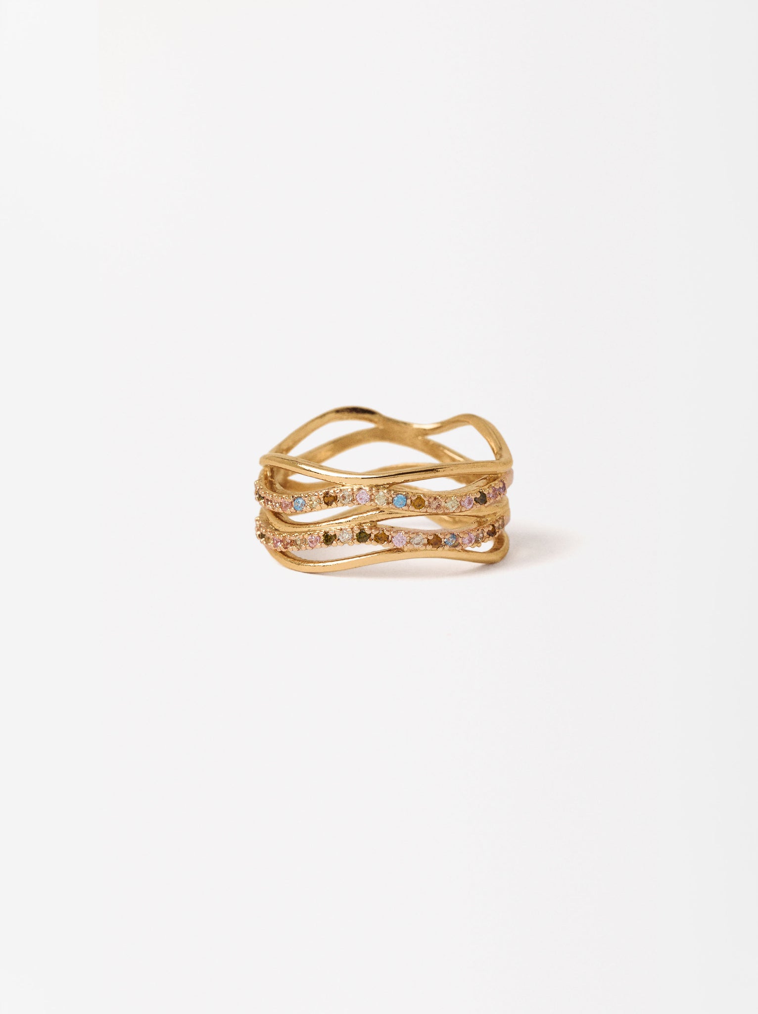 Golden Ring With Zirconia