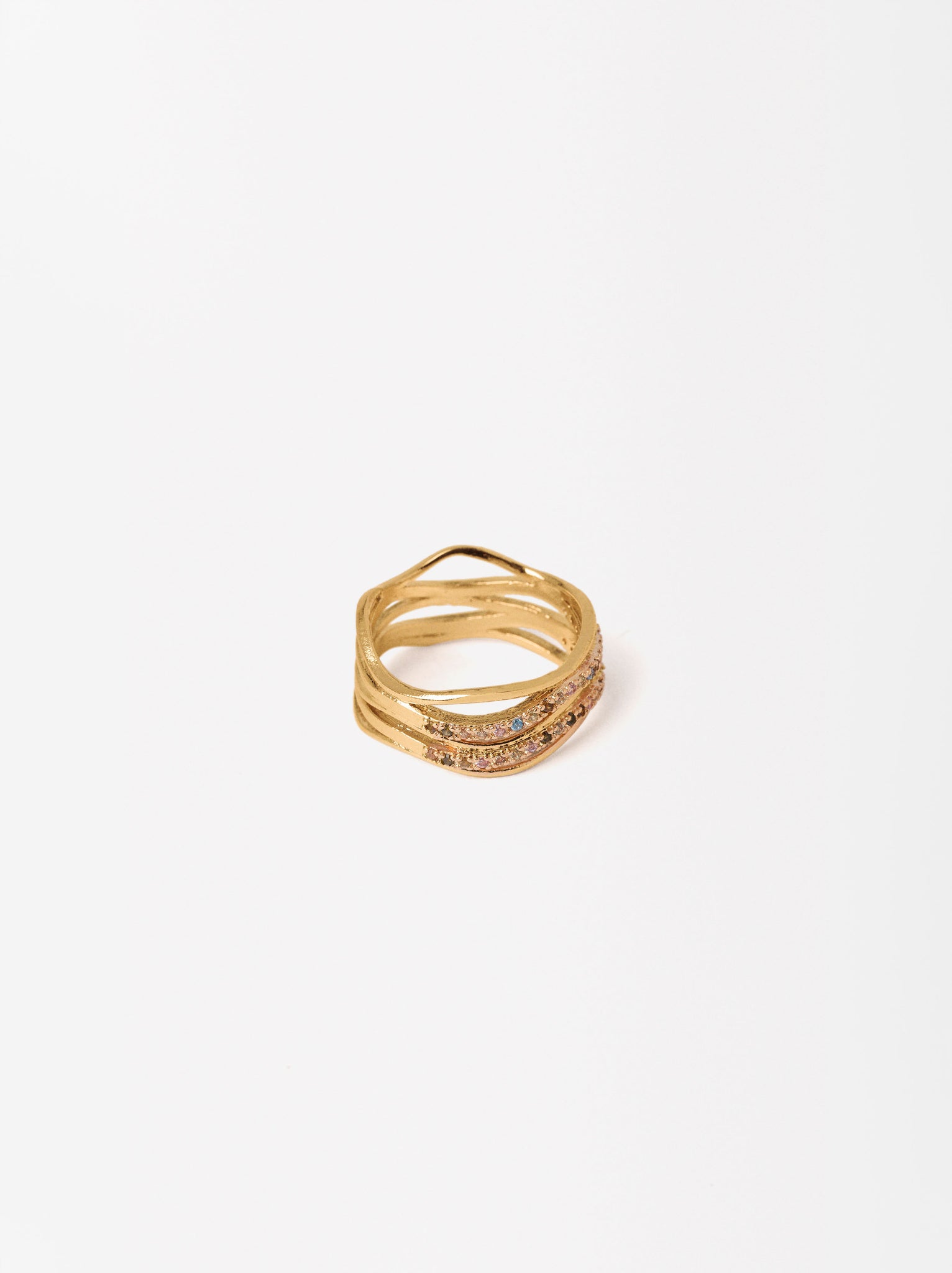 Golden Ring With Zirconia