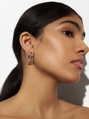 Golden Earrings With Zircons