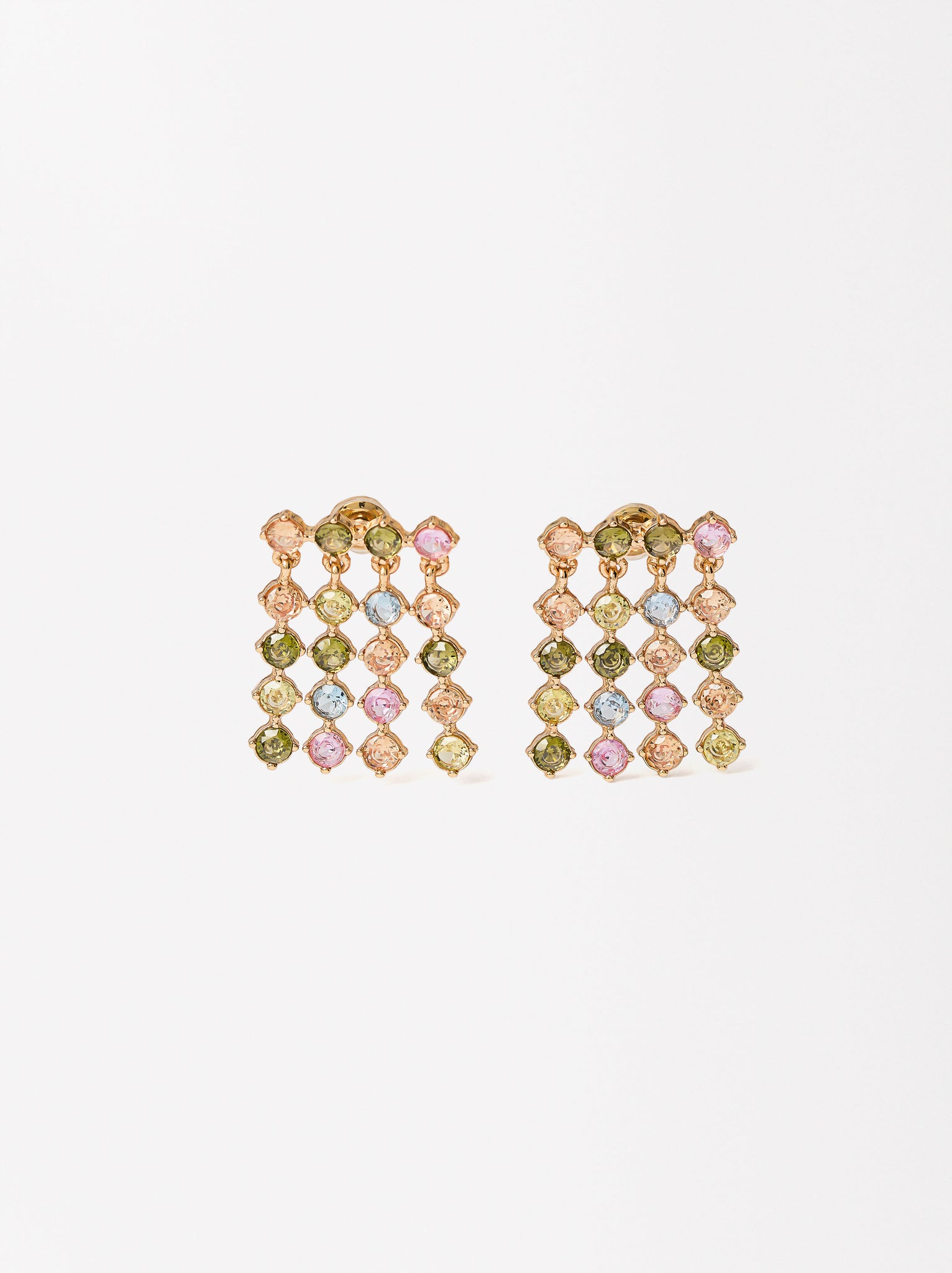 Golden Earrings With Zircons