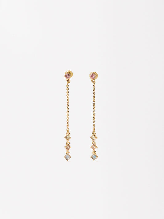 Long Earrings With Zirconia