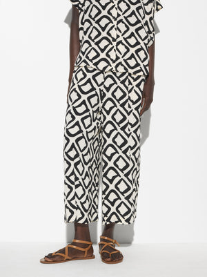 Printed Loose-Fitting Trousers