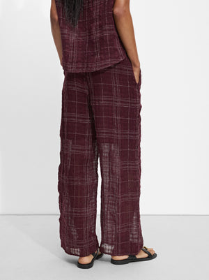 Checked Trousers With Linen