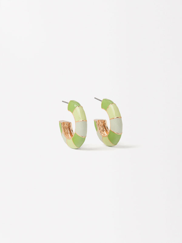 Enamel Hoop Earrings