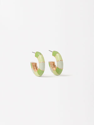 Enamel Hoop Earrings