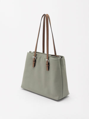 Nylon-Effect Tote Bag