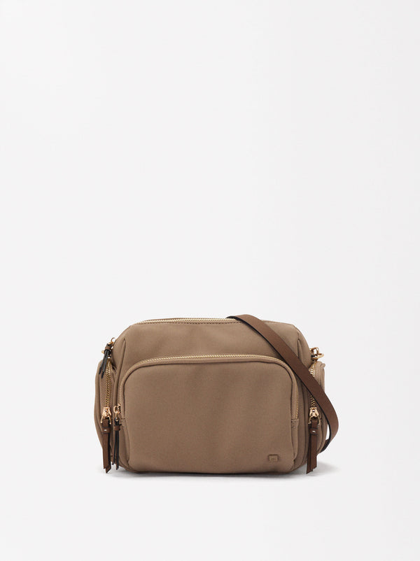 Nylon-Effect Crossbody Bag