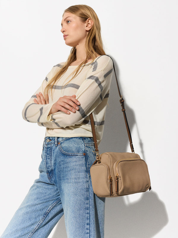 Nylon-Effect Crossbody Bag