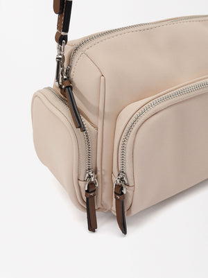 Nylon-Effect Crossbody Bag