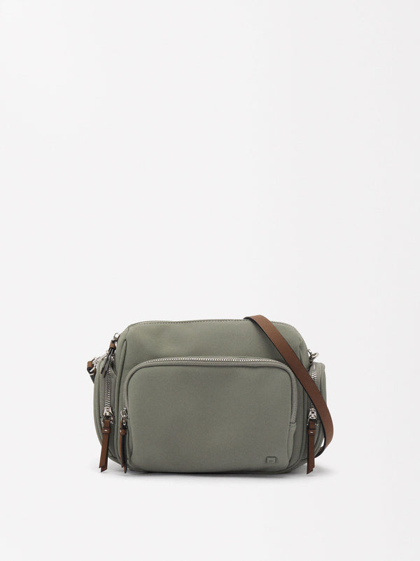 Nylon-Effect Crossbody Bag