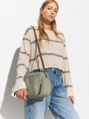 Nylon-Effect Crossbody Bag