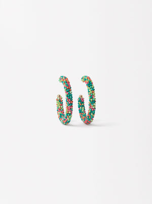 Beaded Hoop Earrings