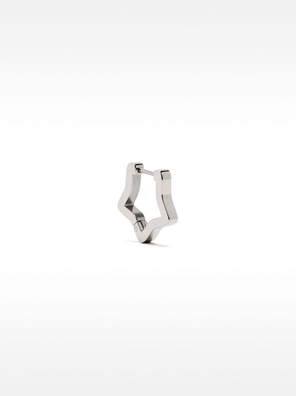 Single Long Earring With Crystals - Stainless Steel
