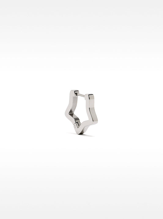 Single Long Earring With Crystals - Stainless Steel