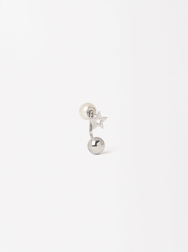 Single Ear Jacket Earring - Stainless Steel