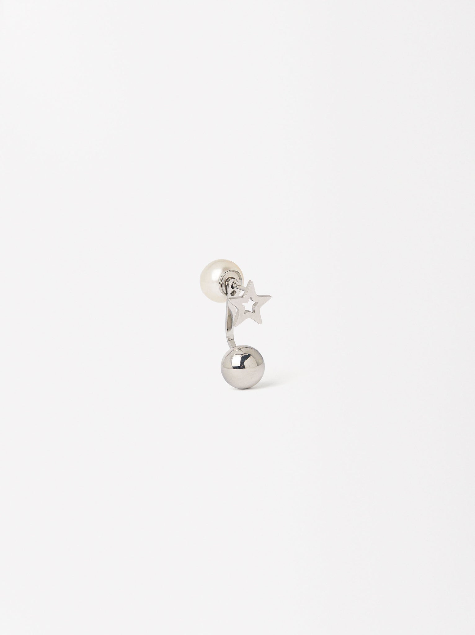 Single Ear Jacket Earring - Stainless Steel