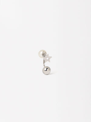 Single Ear Jacket Earring - Stainless Steel