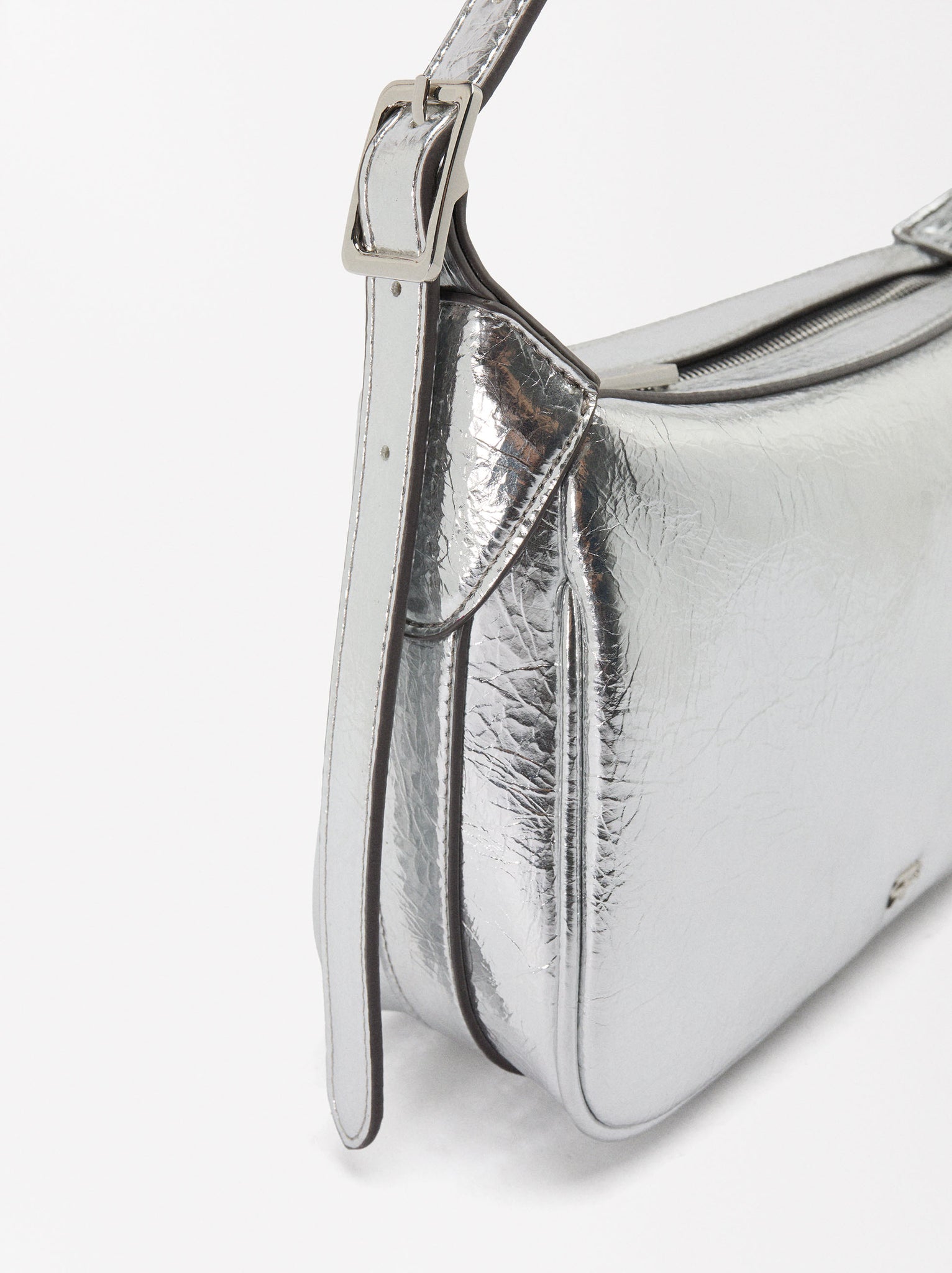 Metallic Shoulder Bag With Strap