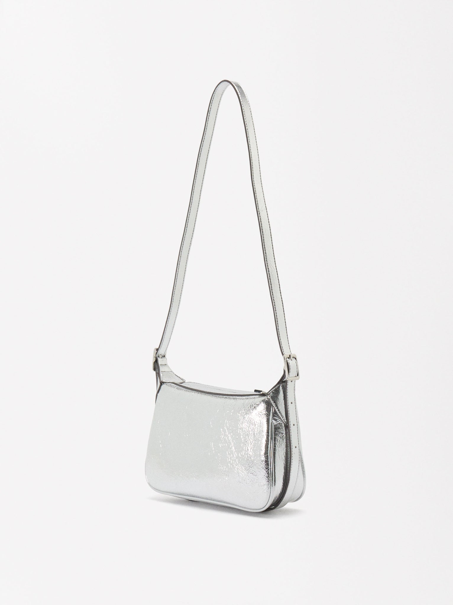 Metallic Shoulder Bag With Strap