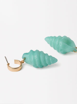 Hoop Earrings With Seashell