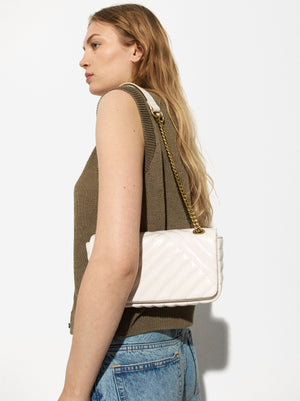 Quilted Crossbody Bag With Chain