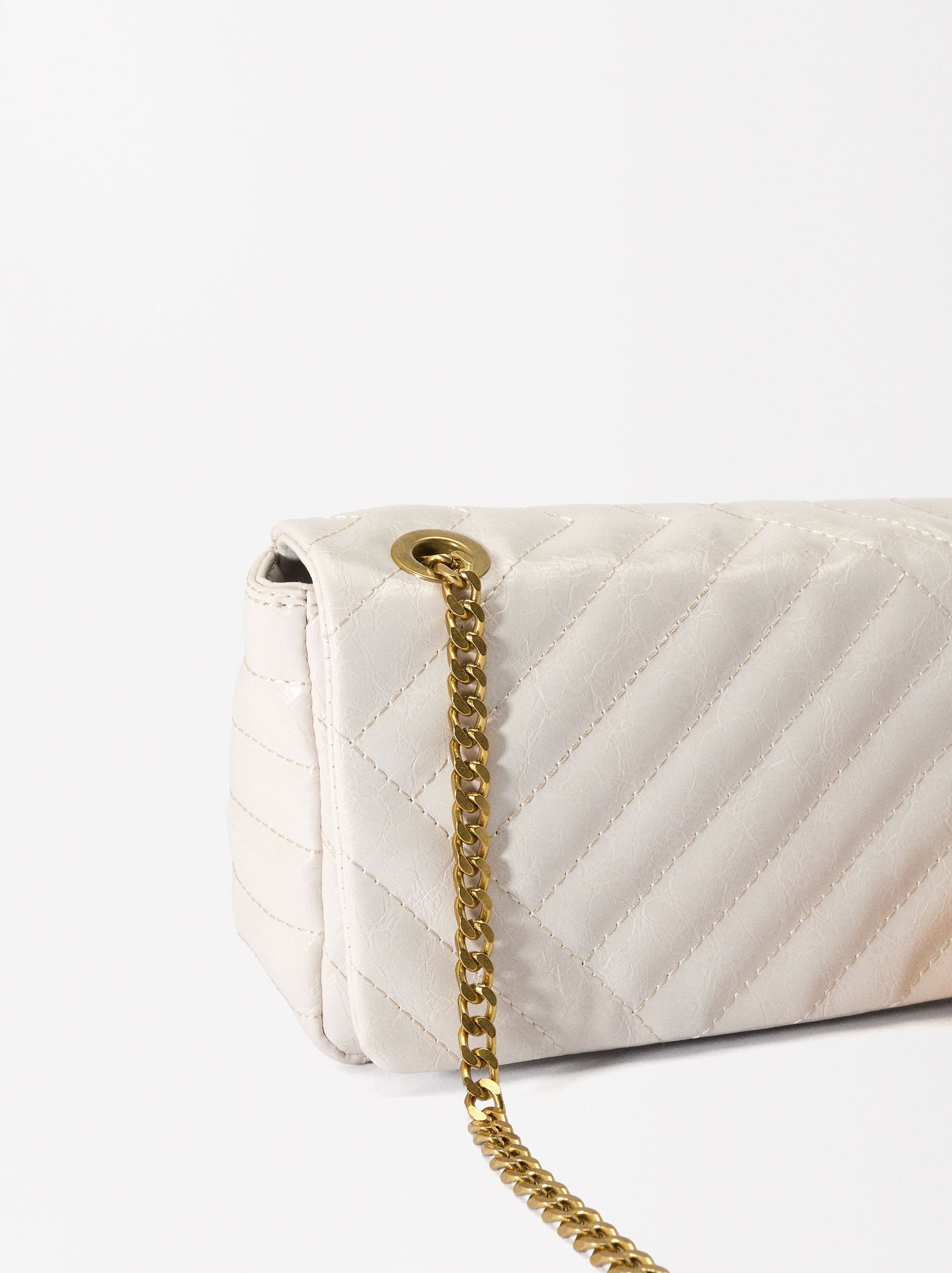 Quilted Crossbody Bag With Chain