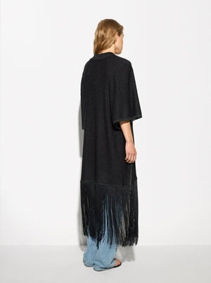 Knit Kimono With Fringe