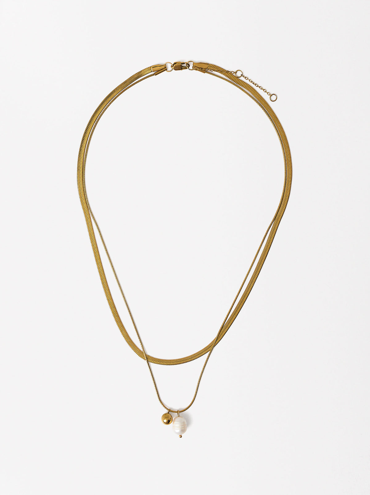 Set Of Pearl Necklaces - Stainless Steel