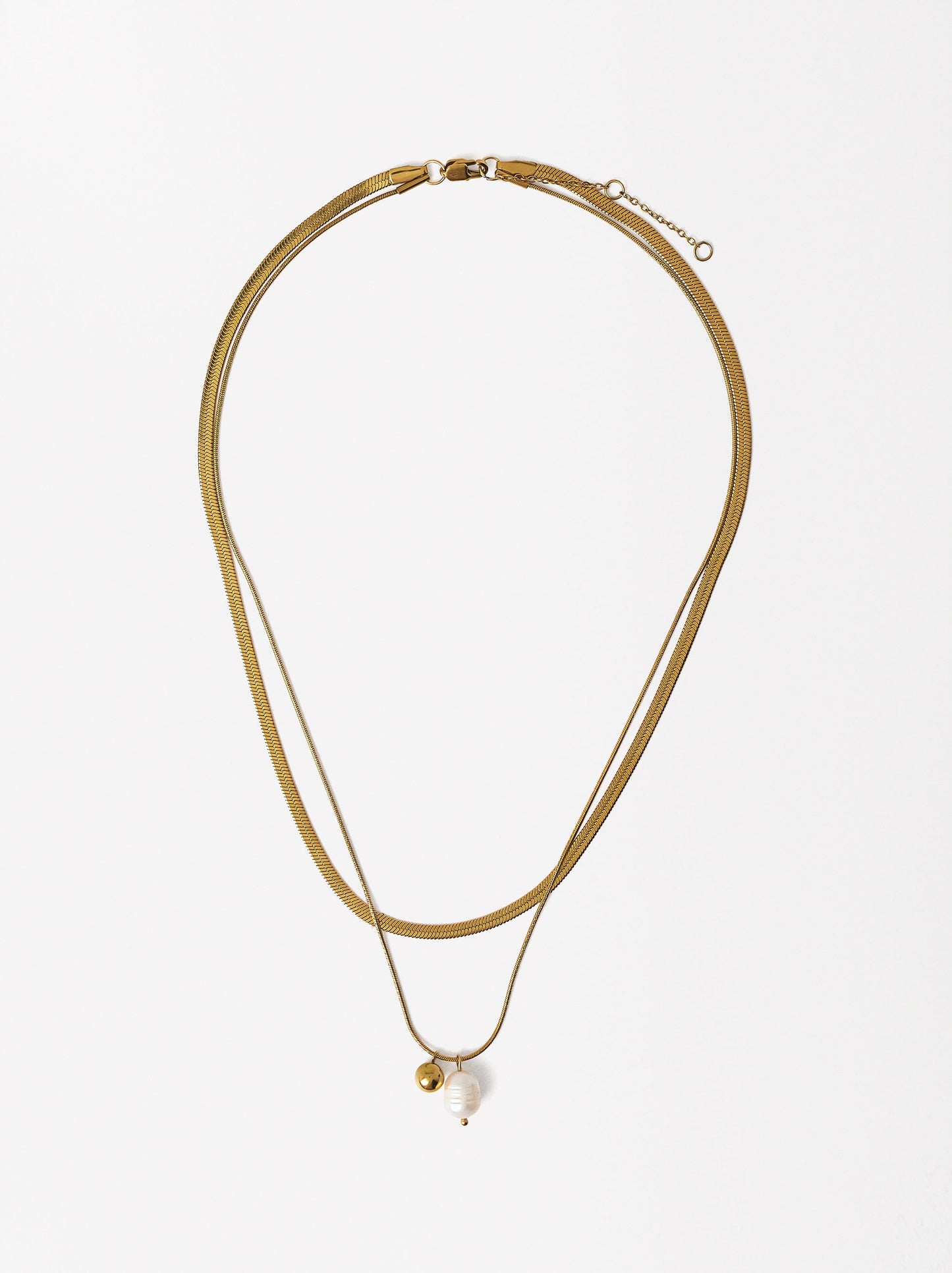 Set Of Pearl Necklaces - Stainless Steel