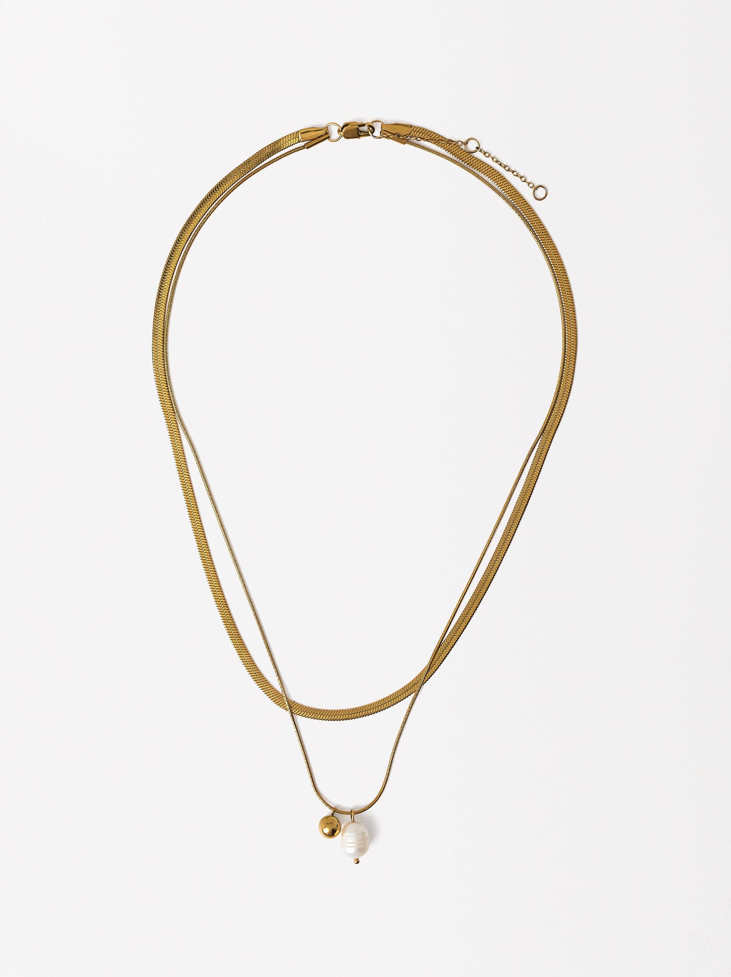 Set Of Pearl Necklaces - Stainless Steel
