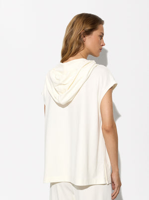 Sleeveless T-Shirt With Hood