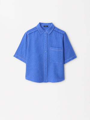 Short-Sleeved Shirt With Linen