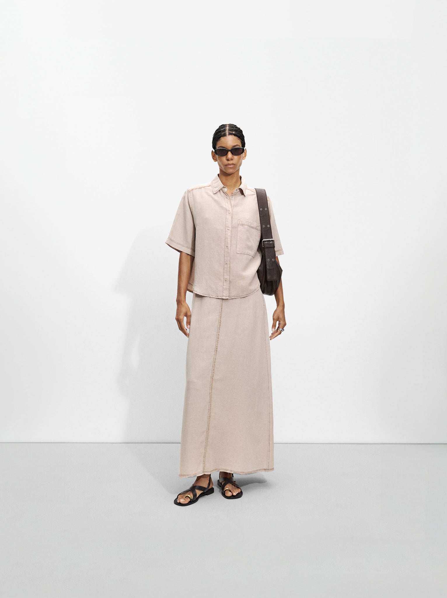 Long Skirt With Linen