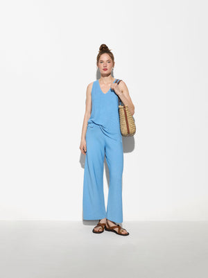 Adjustable Knit Trousers With Drawstring