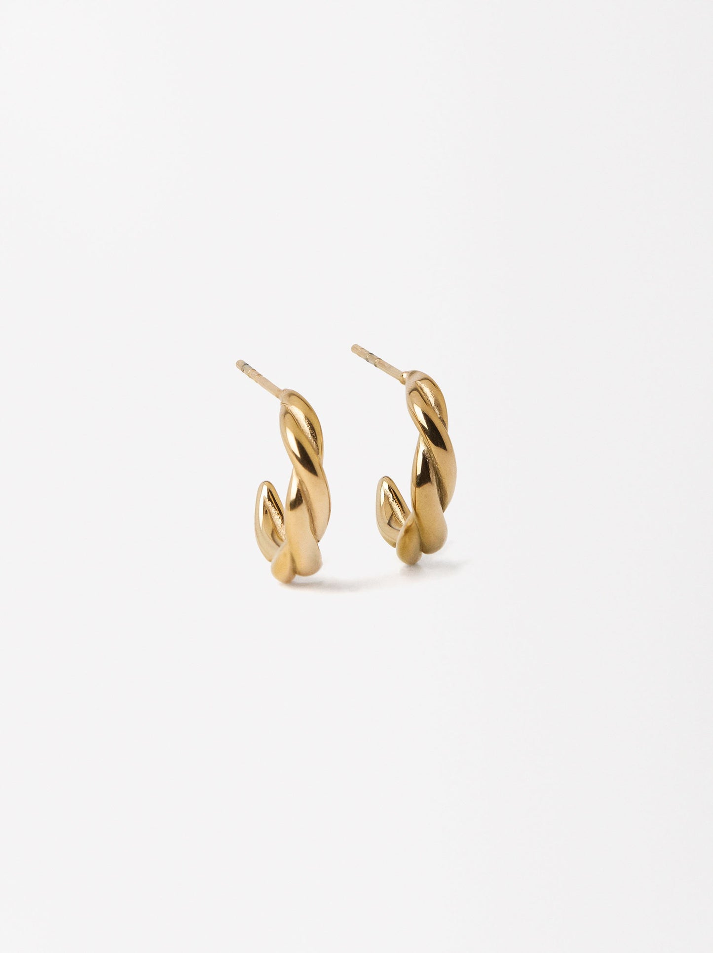 Golden Hoop Earrings - Stainless Steel