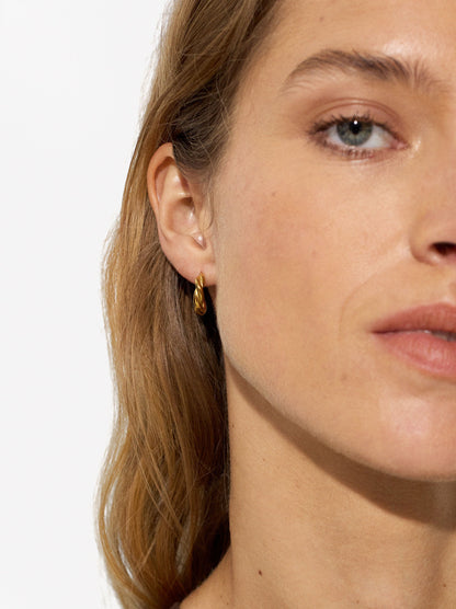 Golden Hoop Earrings - Stainless Steel