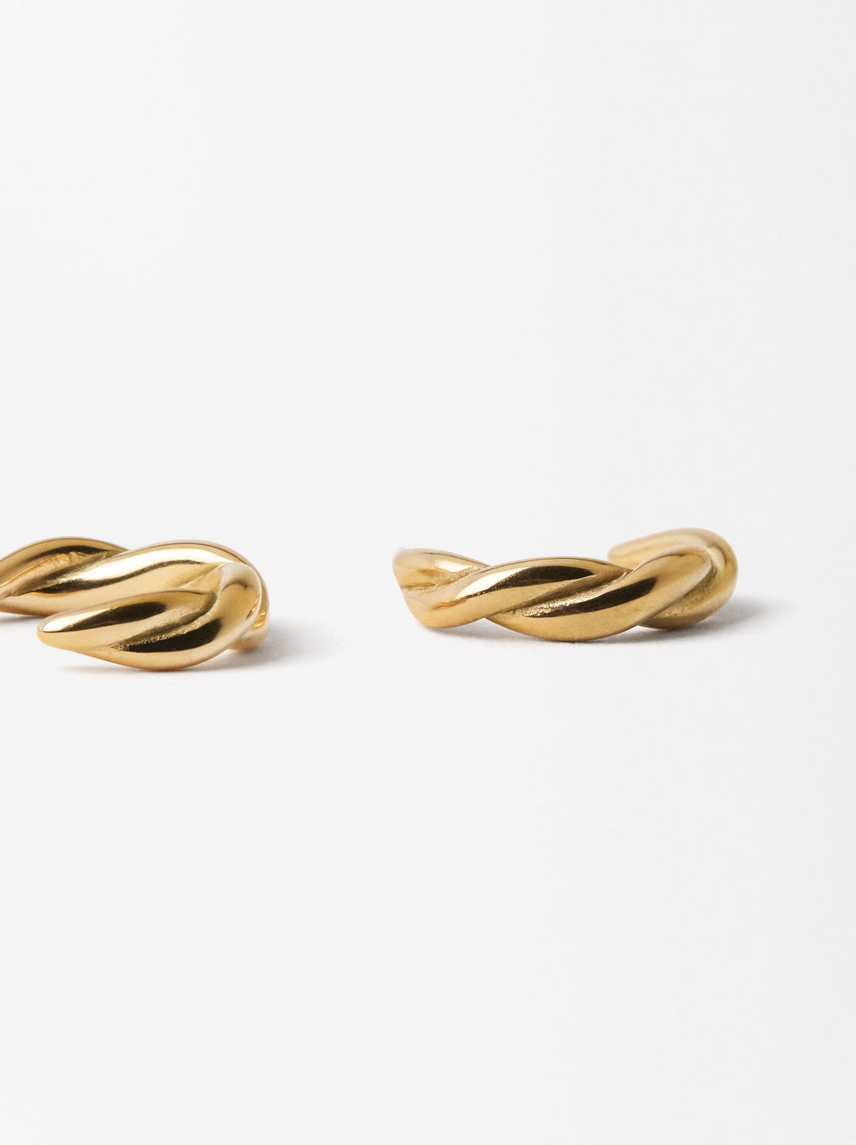 Golden Hoop Earrings - Stainless Steel