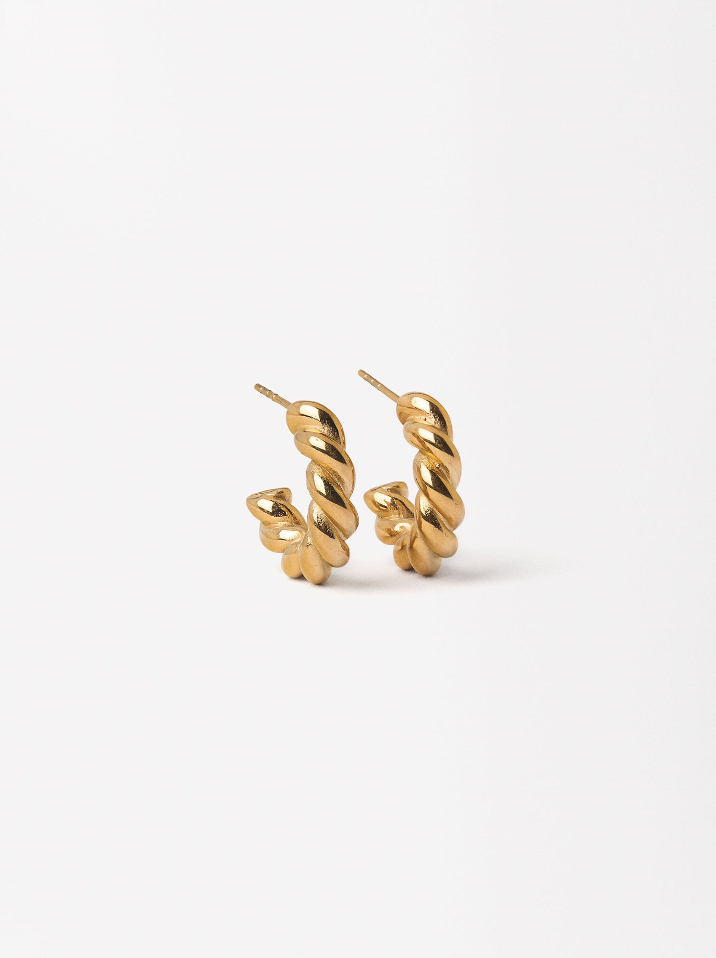 Braided Hoops Earrings- Stainless Steel