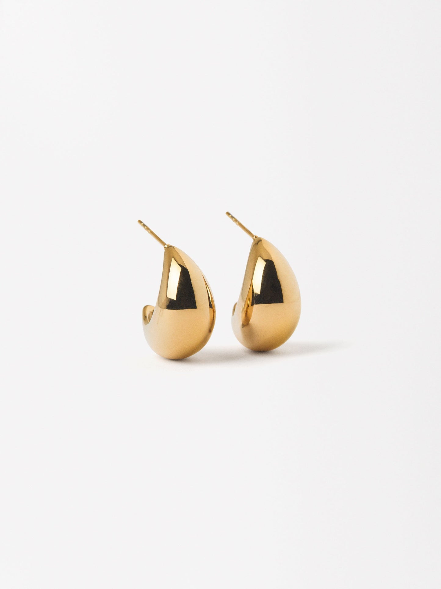 Embossed Hoop Earrings - Stainless Steel