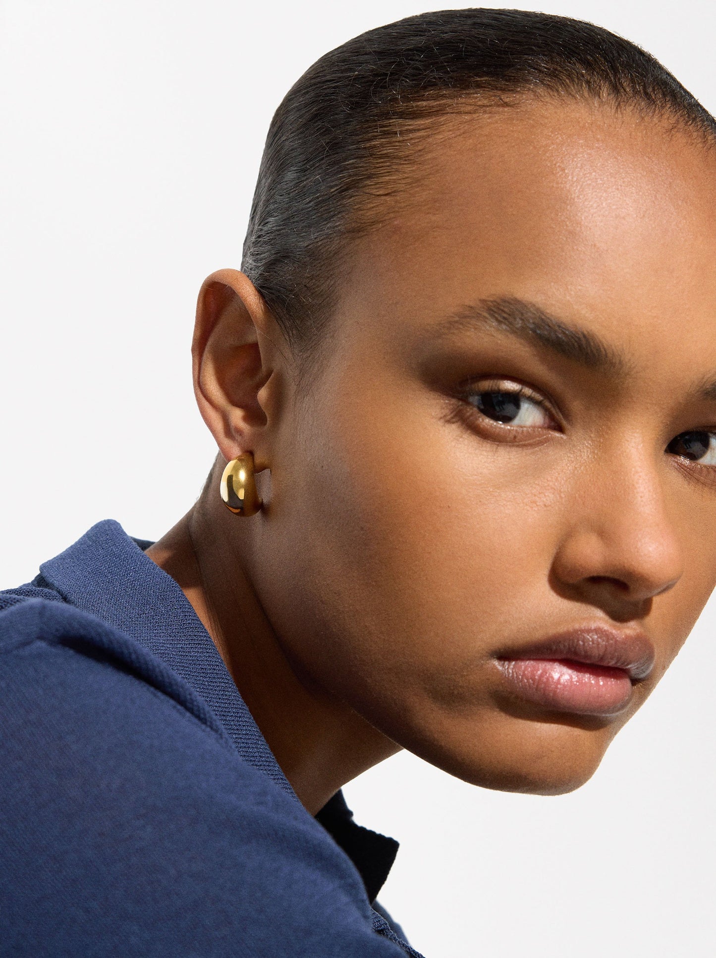 Embossed Hoop Earrings - Stainless Steel